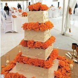 Orange Wedding Cake Flowers